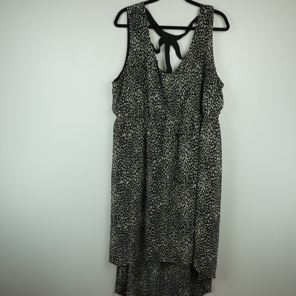 Torrid‎ Flowing Black & White Asymetrical Sheer Layered Midi Dress Size 4X